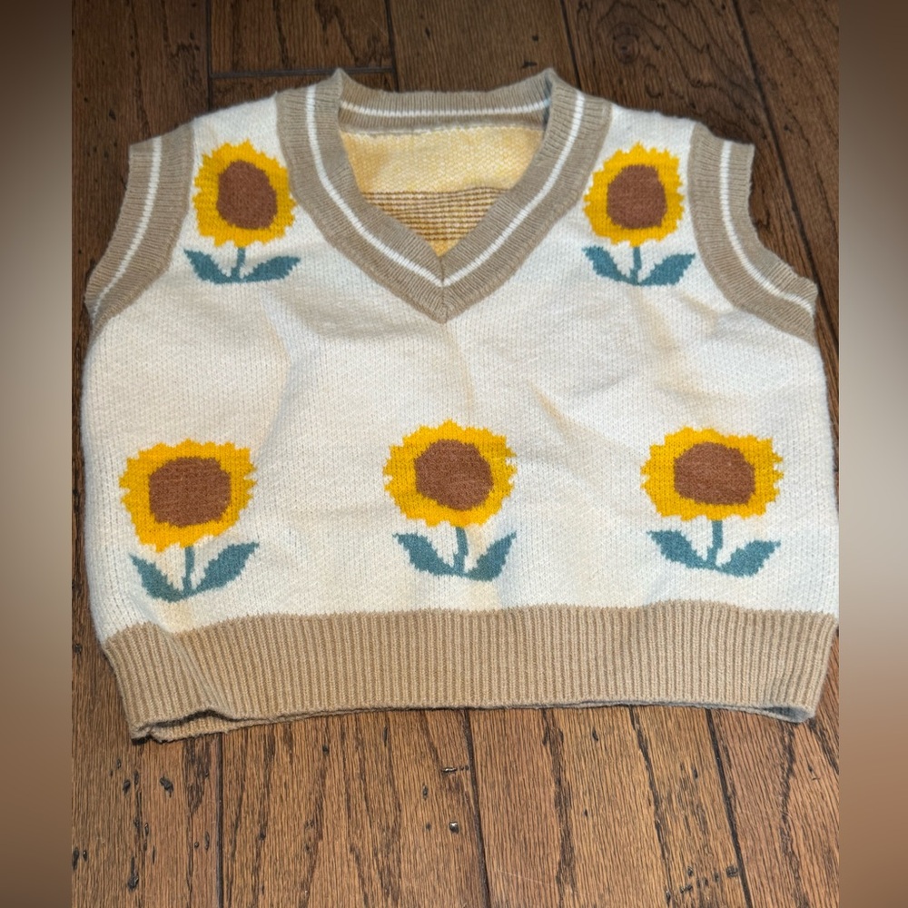 Sunflower Knit Sweater Vest